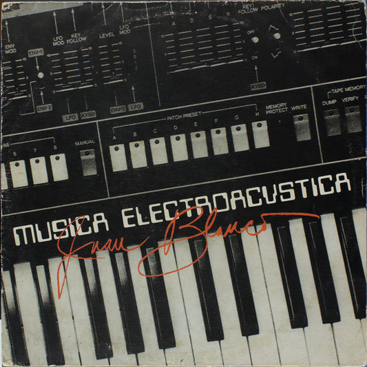Image of Front Cover of LP - G+/VG - JUAN BLANCO, M sica Electroac stica (Areito ; LD 4211, Cuba 1986, Textured Sleeve), Library Stamps and Stickers on Sleeve And Labels, Edge and Ring Wear,  - 1926419E