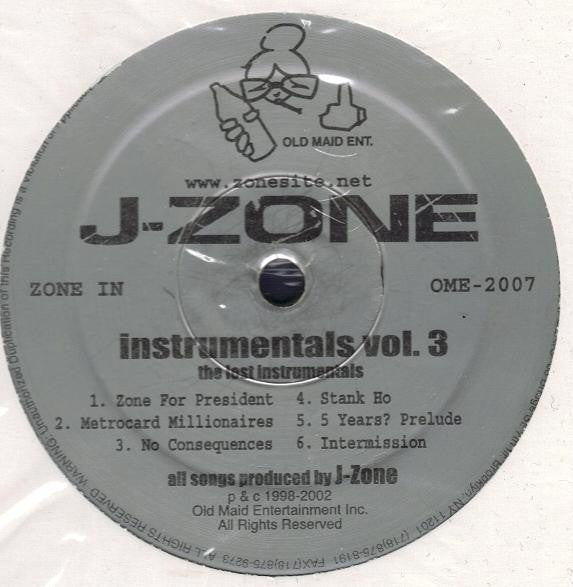 Image of Front Cover of 2xLP - /G - J-ZONE, Instrumentals Vol.3 (Old Maid Entertainment Inc.; OME-2007, US 2002), ,  - 2046076S