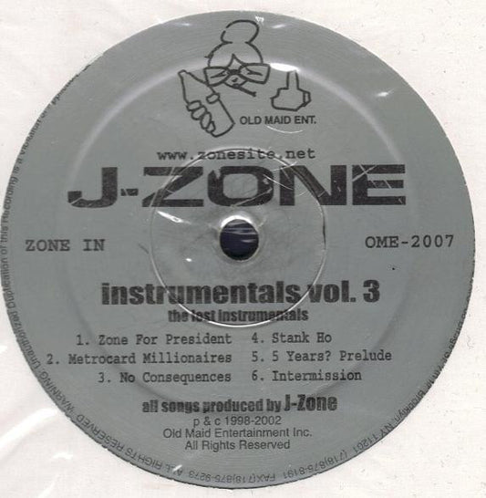 Image of Front Cover of 2xLP - /G - J-ZONE, Instrumentals Vol.3 (Old Maid Entertainment Inc.; OME-2007, US 2002), ,  - 2046076S