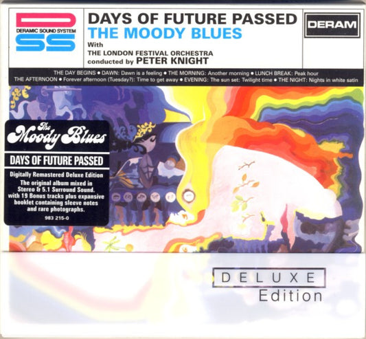 Image of Front Cover of 2xCD - EX/EX - THE MOODY BLUES WITH THE LONDON FESTIVAL ORCHESTRA CONDUCTED BY PETER KNIGHT, Days Of Future Passed (Deram; 983 215-0, UK, Europe & US 2006, Deluxe Edition, SACD, Hybrid, Multichannel, Album, RemasteredCD, Compilation), SEALED,  - 2016150C