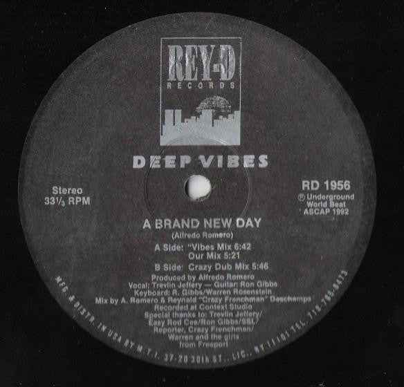 Image of Front Cover of 12" - /VG+ - DEEP VIBES, A Brand New Day (Rey-D Records ; RD 1956, US 1992), black vinyl w/ specks of radial white vinyl - clean disc. pen on label - minor,  - 2046103S