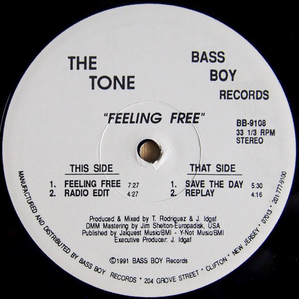 Image of Front Cover of 12" - /VG+ - THE TONE, Feeling Free (Bass Boy Records ; BB-9108, US 1991), pol - minor,  - 2046104S