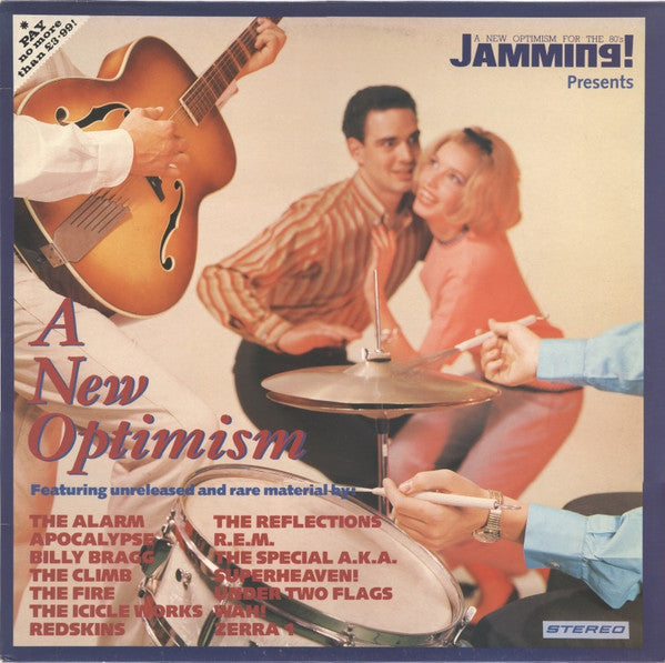 Image of Front Cover of LP - VG/VG+ - VARIOUS, A New Optimism (Situation Two; SITU 11, UK 1984, White Label Test Pressing, Billy Bragg, R.E.M., Redskins, Wah! Etc.), ,  - 2016191C