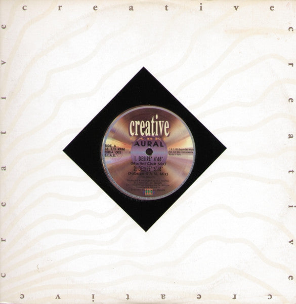 Image of Front Cover of 12" - VG/VG - AURAL, Desire (Creative Label; CREA 002, Italy 1992, Die Cut Company Sleeve), light marks only. original sleeve in great shape!,  - 2046114S
