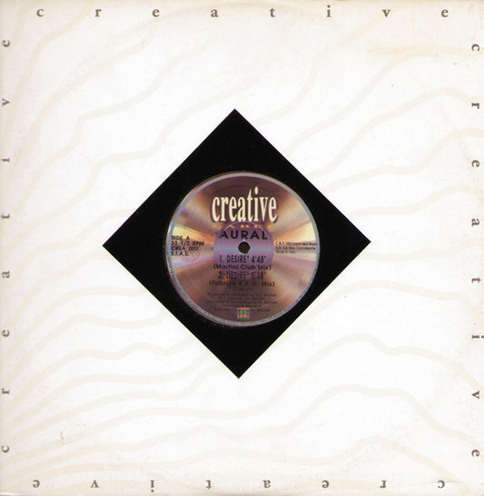 Image of Front Cover of 12" - VG/VG - AURAL, Desire (Creative Label; CREA 002, Italy 1992, Die Cut Company Sleeve), light marks only. original sleeve in great shape!,  - 2046114S