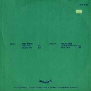 Image of Back Cover of 12" - VG/VG - AGUA RE, Holy Dance (Oversky Records; OVK 00792, Italy 1992, Picture Sleeve), light marks only. picture sleeve - light edge wear,  - 2046115S