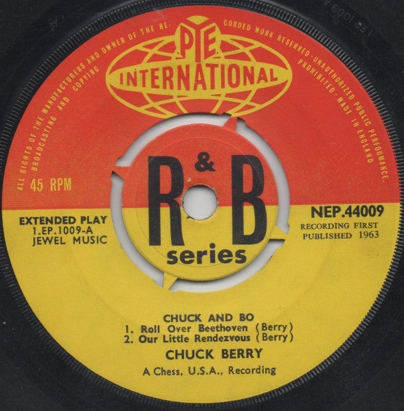 Image of Label Cover of 7" - VG/VG+ - CHUCK BERRY & BO DIDDLEY, Chuck & Bo (Pye International; NEP 44009, UK 1963, Laminated Front Flipback Sleeve), ,  - 2056141S