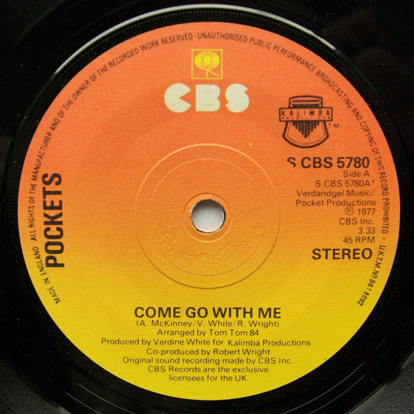 Image of Label Cover of 7" - VG+/VG+ - POCKETS, Come Go With Me / Wizzard Wuzzit (CBS; S CBS 5780, UK 1977, Company Sleeve), ,  - 2056099S