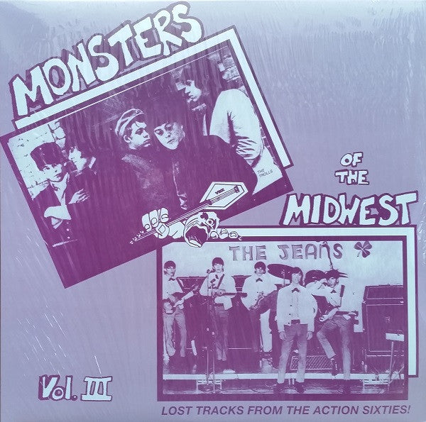 Image of Front Cover of LP - VG+/VG+ - VARIOUS, Monsters Of The Midwest Vol. III (Lost Tracks From The Action Sixties!) (Cavern; CAVE-3, US 2011 Reissue, Unofficial Compilation ), Light manufacture marks seen on many US pressings, Sleeve still in opened shrinkwrap,  - 2016243C