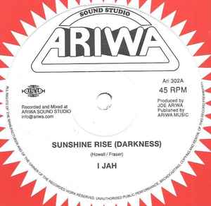 Image of Front Cover of 12" - VG+/VG+ - I JAH / JOE ARIWA, Sunshine Rise (Darkness) / Paranormal Dub (Ariwa; ARI302, UK 2021, Company Sleeve), ,  - 2046127S