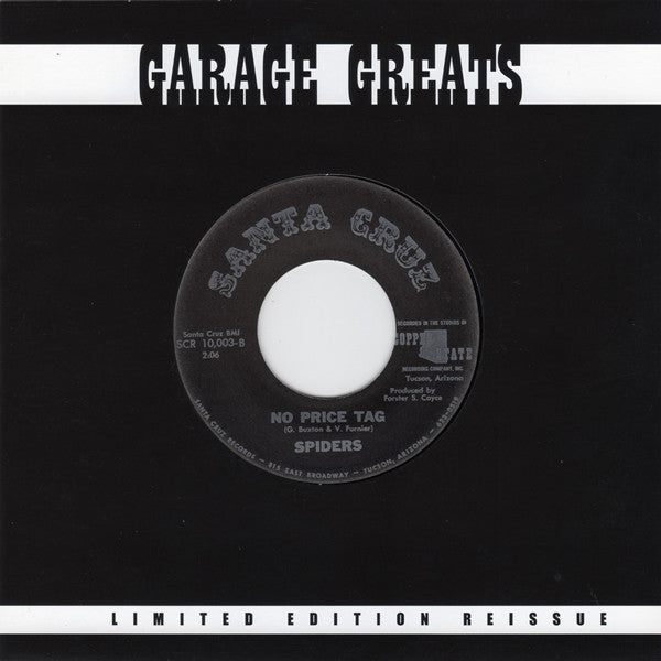 Image of Back Cover of 7" - VG/VG - SPIDERS, Don't Blow Your Mind (Santa Cruz Records; SCR 10.003, UK 2008 Reissue, Company Sleeve, Unofficial, Limited to 500), Numbered 91/500. Strong VG.,  - 2056217S