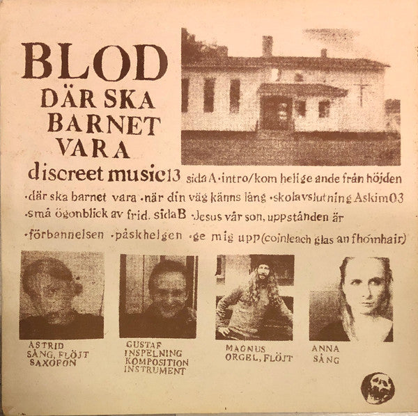 Image of Front Cover of LP - EX/EX - BLOD, D r Ska Barnet Vara (Discreet Music ; 13, Sweden 2023, Silk Screened Sleeve With Brown Ink, Insert), ,  - 2026183E
