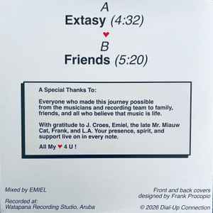 Image of Back Cover of 7" - EX/EX - ESMERALDA, All My   4 U (Dial-Up Connection; DIAL002, Canada 2026, Picture sleeve), , A - ExtasyB - Friends - 2026108E