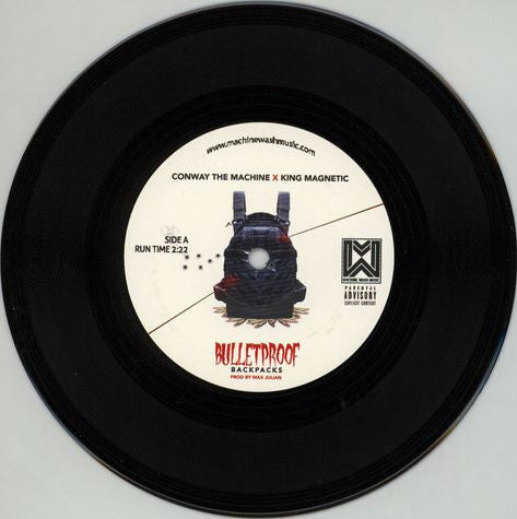 Image of Front Cover of 7" - /EX - CONWAY THE MACHINE, KING MAGNETIC, RECOGNIZE ALI, CHRIS CRACK, Bulletproof Backpacks / Recognize Trill (Machine Wash Music; MWM10-7, US 2018), ,  - 2026104E