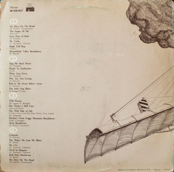 Image of Back Cover of LP - VG/VG - THE FLYING BURRITO BROS, Live In Amsterdam (Ariola; 86 439 XCT, Netherlands 1973 Reissue, Gatefold), Sticker ghost. Light wear all around.,  - 2046157S