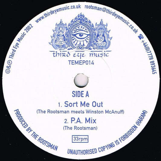 Image of Front Cover of 10" - /VG+ - THE ROOTSMAN MEETS WINSTON MCANUFF / THE ROOTSMAN MEETS CHRONICLE, Sort Me Out / Show Some Love (Third Eye Music; TEMEP014, UK 2002), ,  - 2016371C