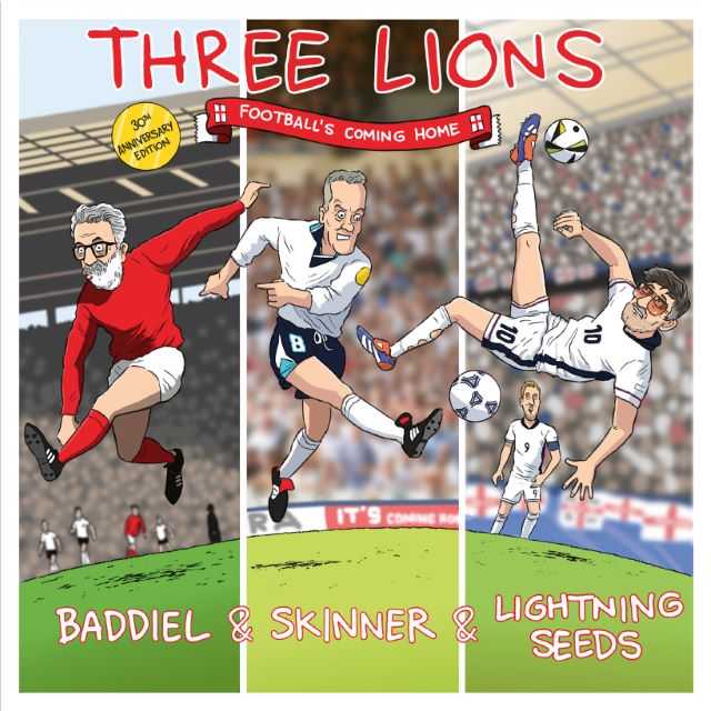 Image of Front Cover of 7" - NEW/NEW - BADDIEL, SKINNER & LIGHTNING SEEDS, Three Lions (Football's Coming Home): 30th Anniversary Edition (Sony; 19958448117, Europe 2026 Reissue, Red Vinyl), , 2026 marks the 30th anniversary of Three Lions (Football s Coming Home), released to coincide with the World Cup and celebrating one of the most iconic songs in British sporting and music history. Three Lions remains a truly unique chart phenomenon. It is the only song ever to reach UK Number One on four separate occa