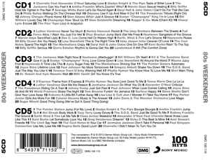 Image of Back Cover of 5xCDs - EX/EX - VARIOUS, 100 Hits 80s Weekender (100 Hits; DMG 100 115, UK 2013, Slipcase), ,  - 2036185E