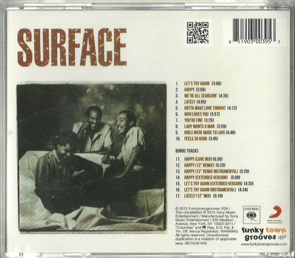 Image of Back Cover of CD - EX/M - SURFACE, Surface (Funkytowngrooves; FTG 308, US 2012), ,  - 2056292S
