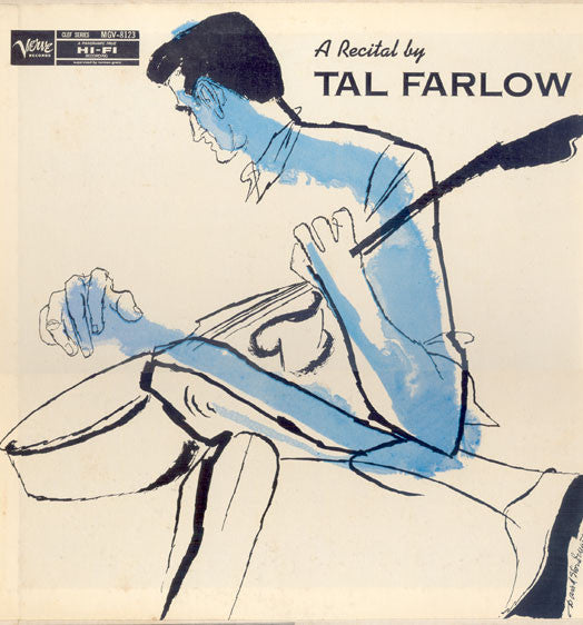 Image of Front Cover of LP - G/G+ - TAL FARLOW, A Recital By Tal Farlow (Verve Records; MG V-8123, US 1957 Reissue), Seam split on top of the sleeve, light marks on disc.,  - 2046280S