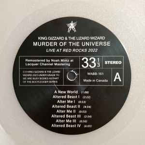 Image of Label Cover of LP - VG+/VG+ - KING GIZZARD AND THE LIZARD WIZARD, Murder Of The Universe (Live At Red Rocks 2022) (We Are Busy Bodies; WABB-161, Canada 2023, No Puzzle, Clear Sparkle Vinyl), One scrape on front of cover. ,  - 2026337E