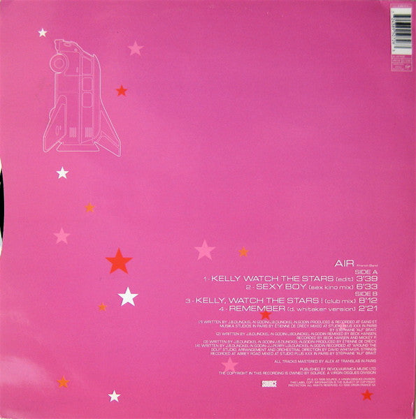 Image of Back Cover of 12" - VG/VG - AIR FRENCH BAND, Kelly Watch The Stars (Virgin; VST 1690, UK & Europe 1998, Picture Sleeve), ,  - 3526315E