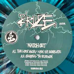 Image of Front Cover of 12" - /VG+ - D'CRUZE, Watch Out The Lost Dubplates (Suburban Base Records; SUBBASE 083, UK 2021, Plain Sleeve, Blue splatter vinyl.), ,  - 2126020E