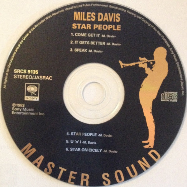 Image of Label Cover of CD - VG+/VG+ - MILES DAVIS, Star People (Sony; SRCS 9135, Japan 1996 Reissue, Limited Edition, Reissue, Remastered, Paper Sleeve, With Obi), ,  - 2156014S