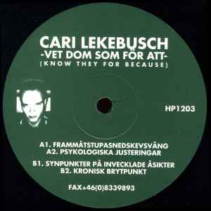 Image of Label Cover of 2x12" - VG/VG - CARI LEKEBUSCH, Vet Dom Som F r Att (Know They For Because) (H. Productions; HP1203, Sweden 1997, Picture Sleeve), Light hairlines on discs, lower end of VG. Edgewear.,  - 2116016C