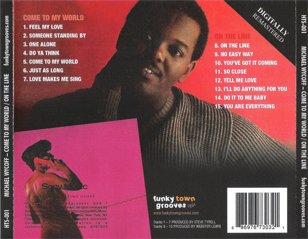 Image of Back Cover of CD - VG+/VG+ - MICHAEL WYCOFF, Come To My World / On The Line (Funkytowngrooves; HTS - 001, US 2010 Reissue, Jewel Case), Nice copy showing minimal sign of use.,  - 2116049C