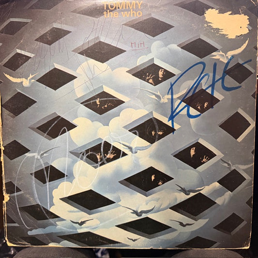 Image of Front Cover of 2xLP - G+/G+ - THE WHO, Tommy - SIGNED BY ALL 4 ORIGINAL MEMBERS (Track Record Black Auto-Coupled Labels; 2657 002, UK 1970s Reissue, Triple Gatefold With Patent Pending Above Track Logo On Rear Sleeve, Unnumbered Limited Edition Booklet), ,  - 2126034E