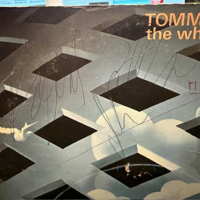 Image of Back Cover of 2xLP - G+/G+ - THE WHO, Tommy - SIGNED BY ALL 4 ORIGINAL MEMBERS (Track Record Black Auto-Coupled Labels; 2657 002, UK 1970s Reissue, Triple Gatefold With Patent Pending Above Track Logo On Rear Sleeve, Unnumbered Limited Edition Booklet), ,  - 2126034E