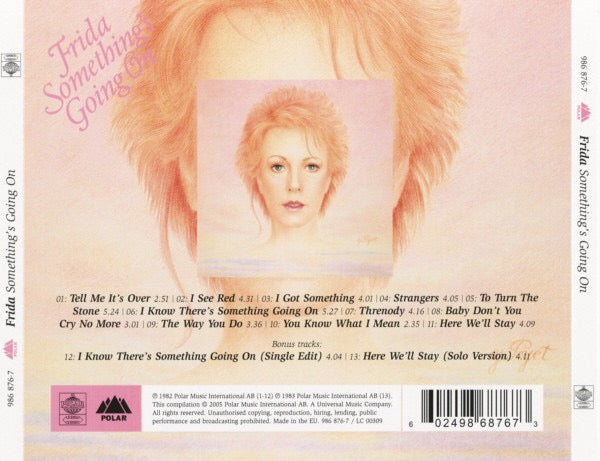 Image of Back Cover of CD - VG+/VG+ - FRIDA, Something's Going On (Polar; 986 876-7, Europe 2005 Reissue, Jewel Case), ,  - 2116054C