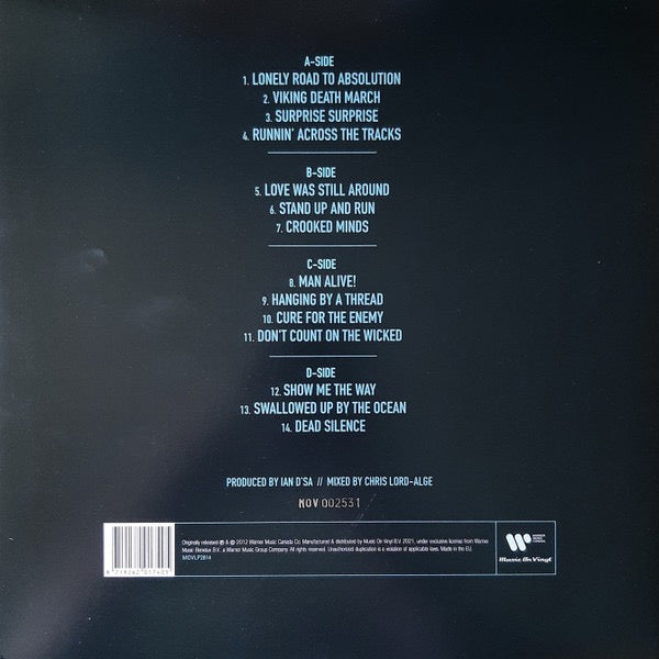 Image of Back Cover of 2xLP - VG/VG+ - BILLY TALENT, Dead Silence (Warner Music Canada; MOVLP2814, Europe 2021 Reissue, Triple Gatefold, Insert, Print, Numbered, Limited Edition 180 Gram Blue, Silver & Clear Crystal Water Vinyl), No. 002042,  - 2116074C