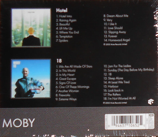 Image of Back Cover of 2xCD - VG+/VG+ - MOBY, Hotel / 18 (EMI; 0946 3710652 5, Europe 2006, Double CD Case), ,  - 2136042E