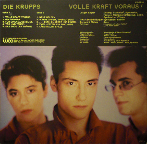 Image of Back Cover of LP - VG/VG - DIE KRUPPS, Volle Kraft Voraus! (WEA; WEA 58 463, Germany 1982, Inner), ,  - 2126072E