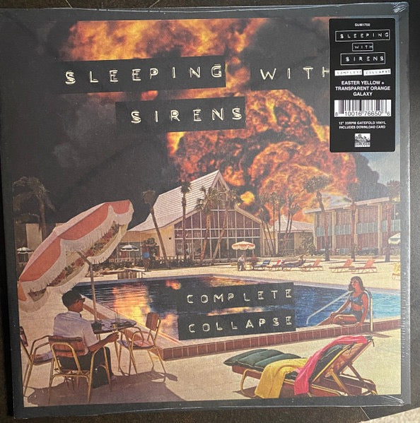 Image of Front Cover of LP - VG+/VG - SLEEPING WITH SIRENS, Complete Collapse (Sumerian Records; SUM1750, US 2022, Gatefold, Insert, Orange Galaxy Vinyl), ,  - 2116133C
