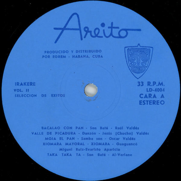 Image of Label Cover of LP - VG/VG - IRAKERE, Volumen 2 Seleccion De Exitos 1973-1979 (Areito; LD-4004, Cuba ), ,  - 2146121S