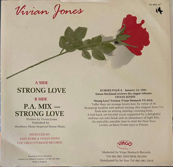 VIVIAN JONES, Strong Love (Virgo Stomach; VG-024, UK 1991, Picture