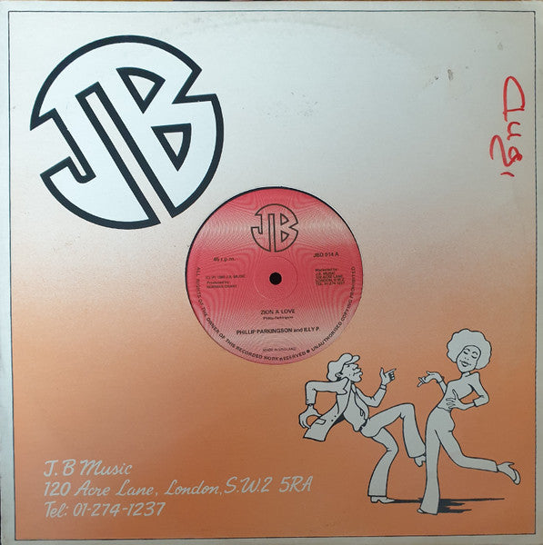 Image of Front Cover of 12" - VG/VG+ - PHILLIP PARKINSON AND ILLY P., Zion A Love (JB Music; JBD 014, UK 1980, Company Sleeve), ,  - 2146142S