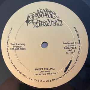 Image of Back Cover of 12" - /VG - LOVE JOYS / LOVE JOYS & JAH BATTA, Sweet Feeling / Sweet Feeling (Top Ranking International; none, US 1981), Marks on A side but doesn't affect play.,  - 2146176S