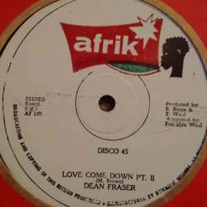 Image of Back Cover of 12" - G+/EX - BARRY BIGGS / DEAN FRASER, Love Come Down (Afrik; AF 140, Jamaica , Reggae Disco 45 sleeve), Tape on edges of Reggae Disco sleeve.,  - 2146177S