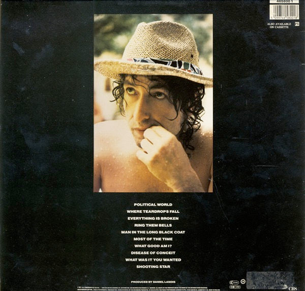 Image of Back Cover of LP - VG/VG - BOB DYLAN, Oh Mercy (CBS; 465800 1, UK 1989, No Inner, A1/B1), Sticker ghost on cover. Light marks on disc.,  - 2146160S
