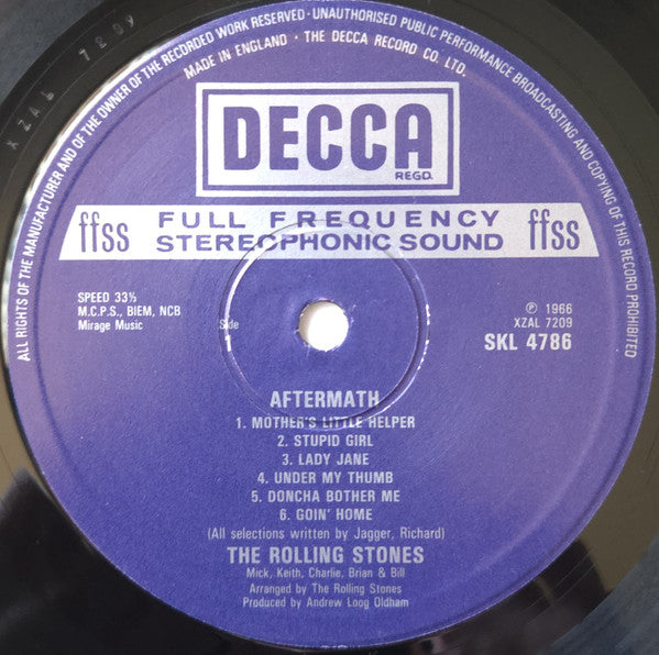 Image of Label Cover of LP - VG/VG+ - THE ROLLING STONES, Aftermath (Decca; SKL 4786, UK 1982 Reissue, Non-Laminated Sleeve), Old shop sticker.,  - 2146162S