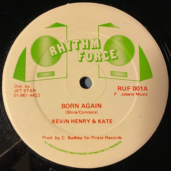 Image of Front Cover of 12" - /G+ - KEVIN HENRY & KATE, Born Again (Rhythm Force; RUF 001, UK , Plain Sleeve), Quite a few light marks.,  - 2116262C