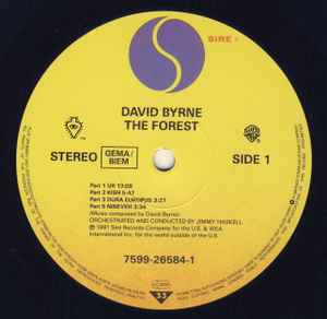 Image of Label Cover of LP - VG/VG+ - DAVID BYRNE, The Forest (Sire; 7599 26584-1, Europe 1991, Inner), Edge wear.,  - 2116293C