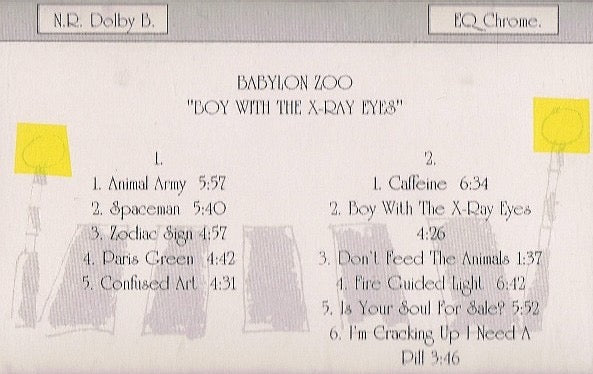 Image of Front Cover of Cassette - VG+/VG - BABYLON ZOO, The Boy With The X-Ray Eyes (EMI; none, UK 1996, Promo), ,  - 2116304C