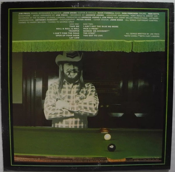Image of Back Cover of LP - VG/VG+ - JIM PRICE, Sundego's Travelling Orchestra (CBS Orange Label; S 65245, UK 1972), ,  - 2116321C