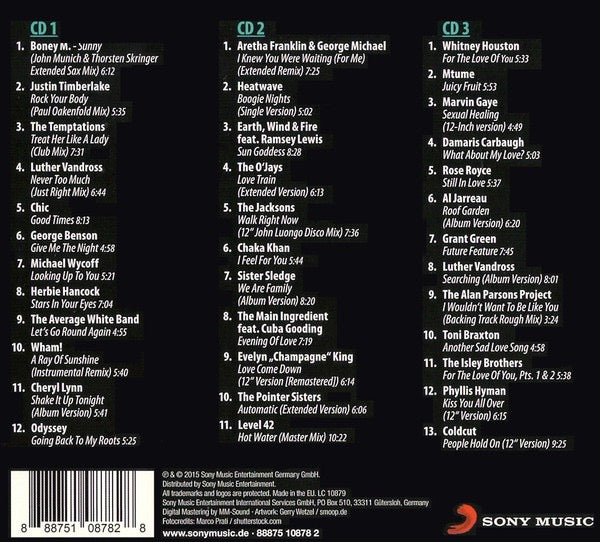 Image of Back Cover of 3xCD - M/M - VARIOUS, Kult! Pr sentiert Funky Dance Grooves - The Long Versions (Sony Music ; 88875 10878 2, Europe 2015, Triple Digipak), SEALED,  - 2136054E