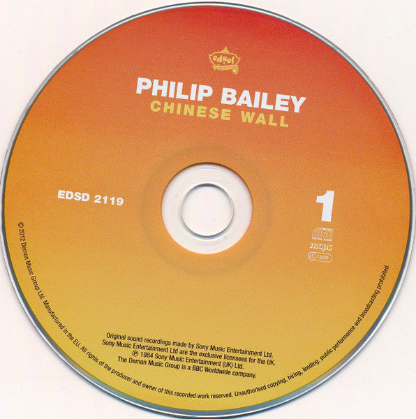 Image of Label Cover of CD - VG+/VG+ - PHILIP BAILEY, Chinese Wall / Inside Out (Edsel Records; EDSD 2119, UK 2012 Reissue, Jewel Case), ,  - 2116298C
